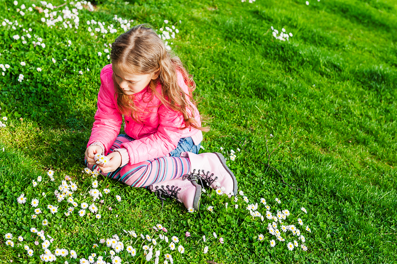 M&auml;dchen mit G&auml;nsebl&uuml;mchen